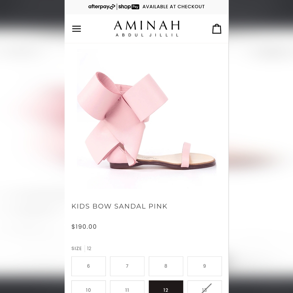 Aminah Kids Bow Sandal - Pink